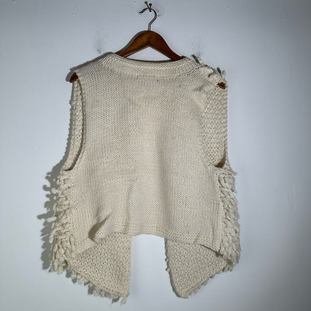 Artisan Cream Textured Vest With Open Front - image 4